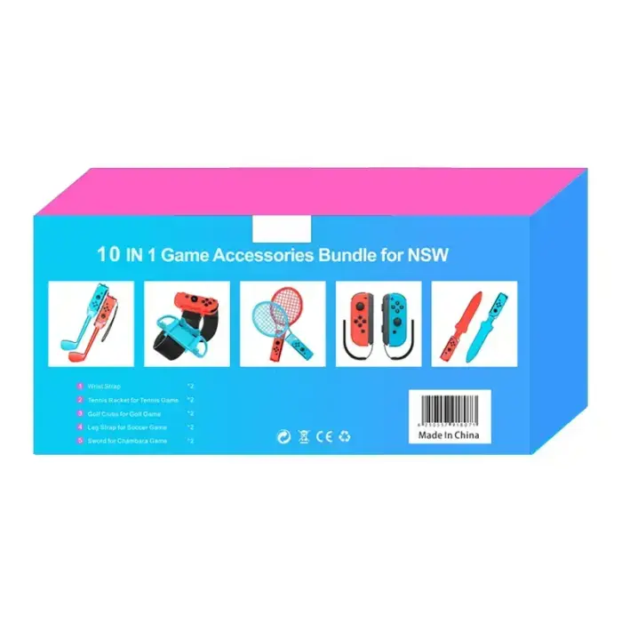 Nintendo Switch Sports 10-in-1 Family Accessory Pack - Red and Blue Photo