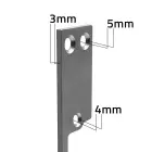 Qoltec Double-sided straight plate for electric door strike | Catch plate | 250mm | Stainless steel Photo