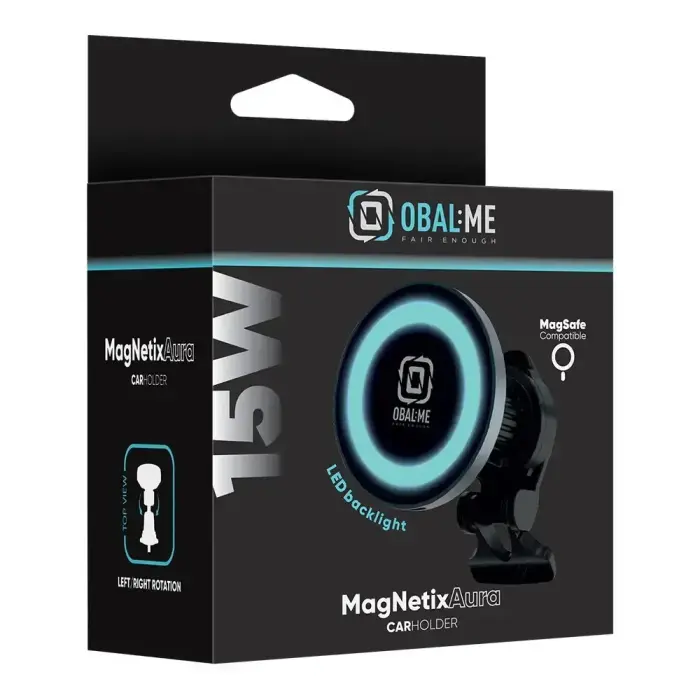 OBAL:ME MagNetix Aura Wireless Car Charger Mount 15W Black Фото num