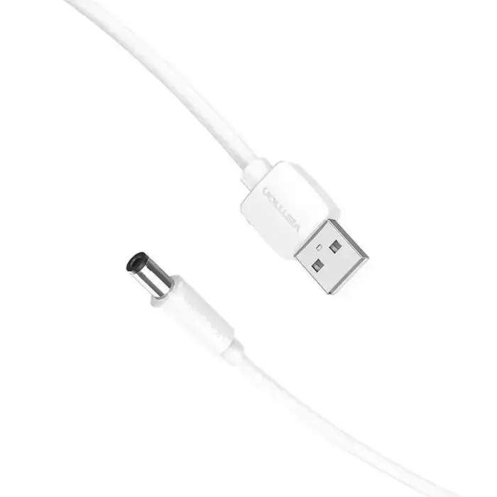 Power Cable USB 2.0 to DC 5.5mm Barrel Jack 5V Vention CEYWG 1,5m (white) Фото num