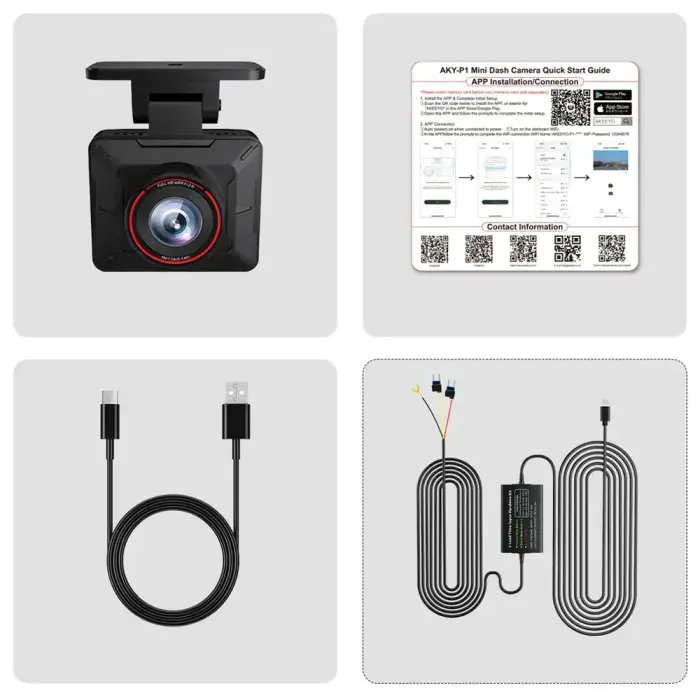 AKEEYO P1 car camera video recorder FullHD 30fps - black Foto 13