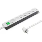 Qoltec Power strip | 6 sockets | 1.8m | White-grey Photo