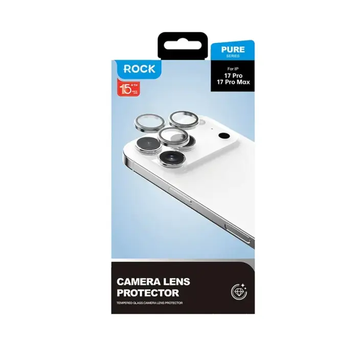 Rock Tempered glass Pure Series Camera Lens on camera for Iphone 17 Pro/17 Pro Max (lens 3 pieces) blue Foto 7