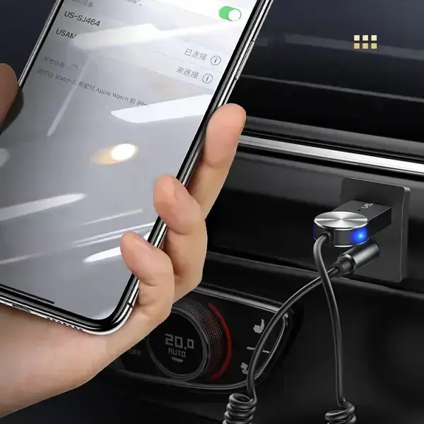 USAMS US-SJ464 car FM transmitter Bluetooth 5.0 | USB-AUX | black Photo