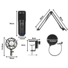 Fusion Studio USB Microphone | Podcasts | Streaming | Voice Recording + regulating Stand, Pop Filter | black Photo