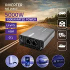 Qoltec MS Wave Voltage Converter | 12V to 230V | 2500/5000W | USB | Compatible with LiFePO4, GEL and AGM batteries Foto 2