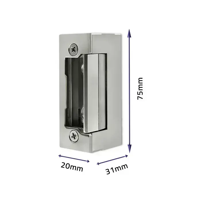 Qoltec Electric strike With lock and memory | 12V | Stainless steel Photo