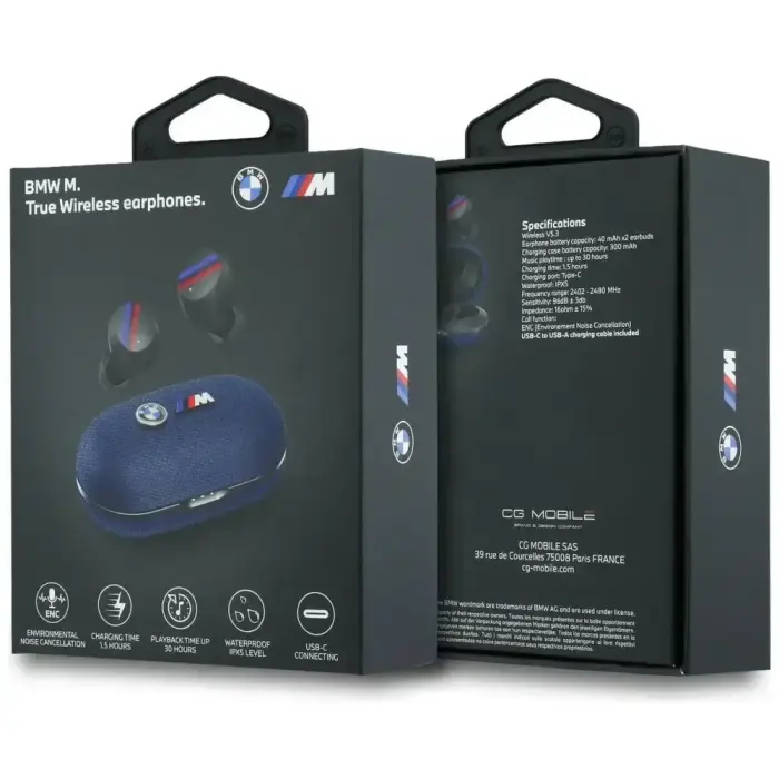 Headphones Bluetooth TWS BMW Metal Logo ENC blue Foto 6
