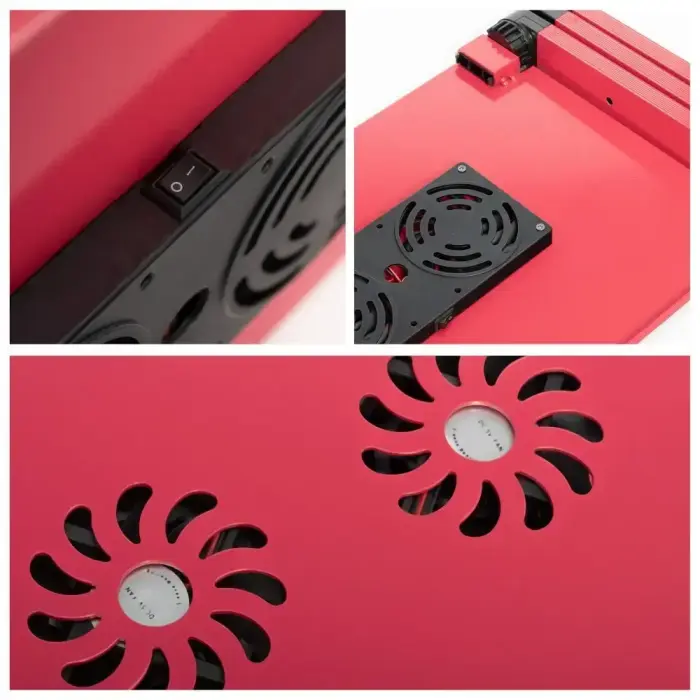 Desk for laptop uniwersal adjustable with cooling YL-803 red Foto 6