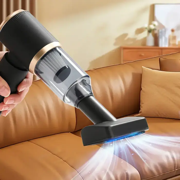 Mini Foldable Handheld Car Vacuum Cleaner with Blower Function - Black Фото num