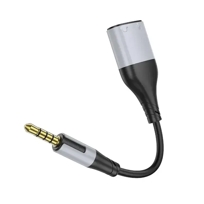 Borofone Cable BL19 Creator 2 in 1 - jack 3,5mm male to 2xjack 3,5mm female - 15 cm black Photo