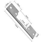 Qoltec Double-sided straight plate for electric door strike | Catch plate | 110mm | Stainless steel Photo