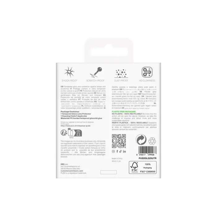 Puro Single Camera Lens Tempered Glass for Samsung Galaxy S25 Ultra Camera Lenses Foto 3