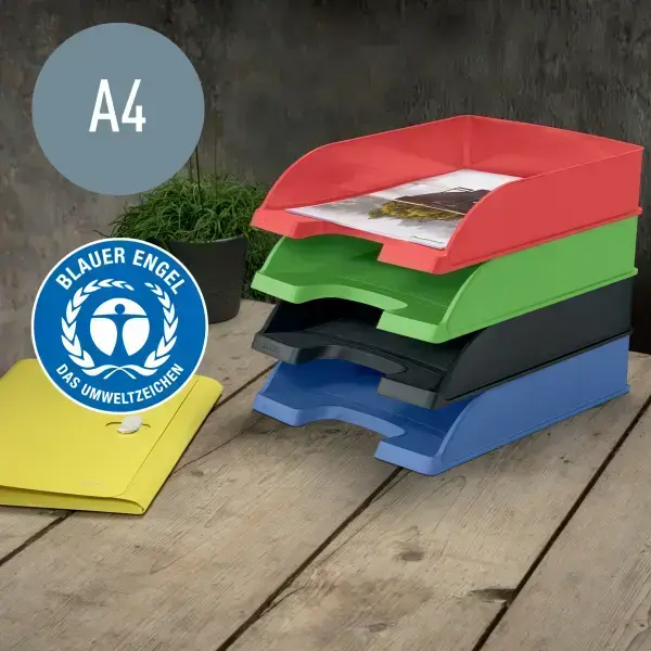 Dokumentu plaukts Leitz Recycle , A4, zila Foto 3