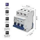 Qoltec Overcurrent Circuit Breaker B40| Fuse | AC | 40A | 3P Фото num