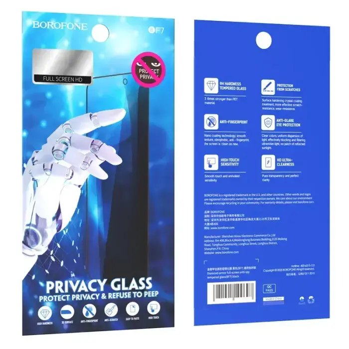 Borofone Tempered glass BF7 Diamond Armor Full Screen Anti-spy for Iphone X/XS/11 Pro - 10 pieces Foto 7