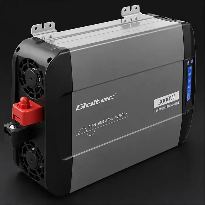 Qoltec Pure Sine Wave Inverter | 12V to 230V | 1500/3000W | LCD | USB | USC-C | Compatible with LiFePO4 GEL AGM  Foto 13