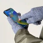 Braided telephone gloves with cut-outs for fingers - gray Foto 3