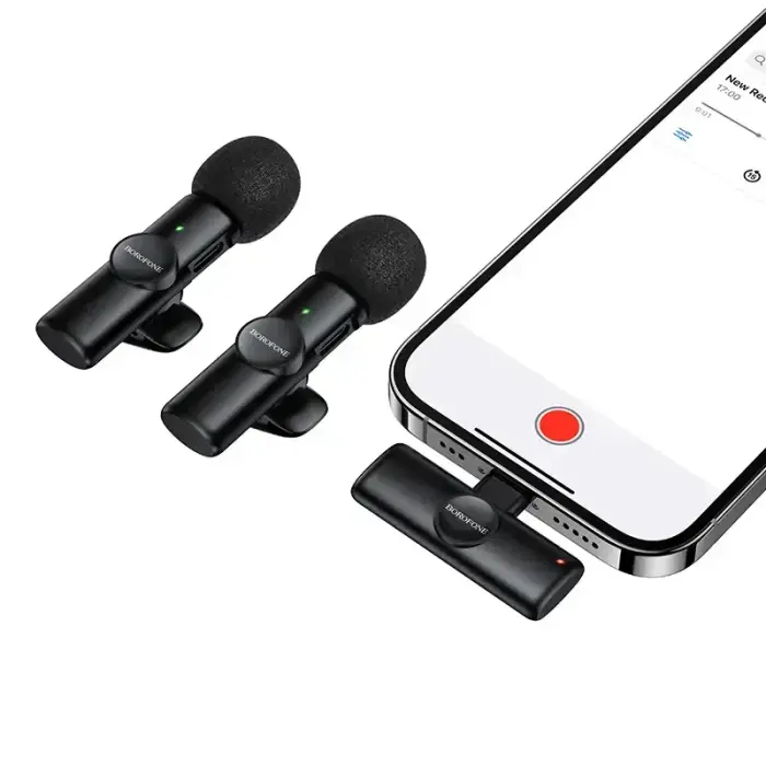 Borofone Lavalier wireless microphone BFK16A Winner Lightning black - 2 pieces Photo