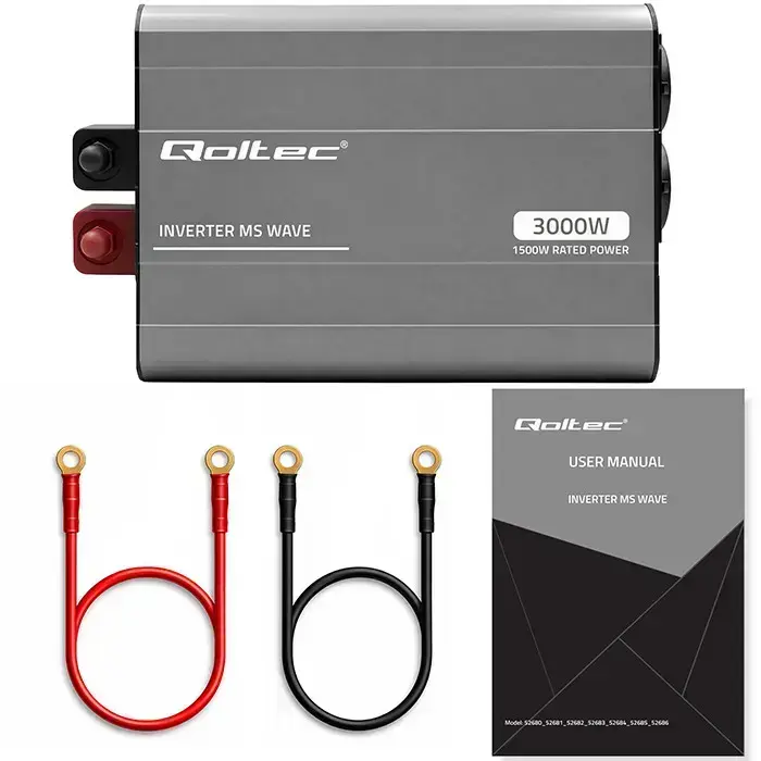 Qoltec MS Wave Voltage Converter | 12V to 230V | 1500/3000W | USB | Compatible with LiFePO4, GEL and AGM batteries Foto 12