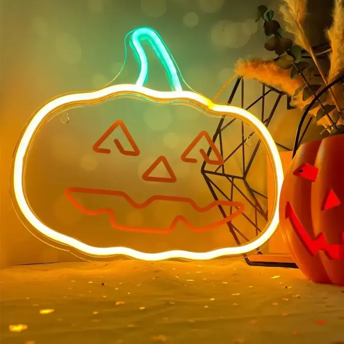 Neon PLEXI LED HAPPY PUMPKIN orange green FPNE10 Forever Light Foto 2