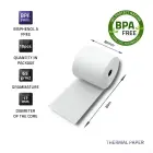 Qoltec Thermal roll 80 x 80 | 65g/m2 | 10pcs | BPA free Photo