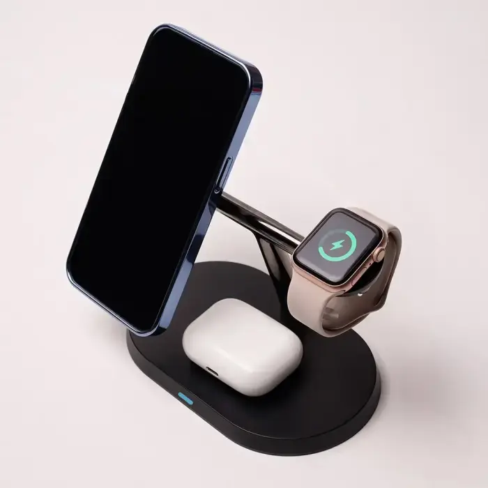 Maxlife MXWC-03 3in1 wireless charger 15W black Фото num