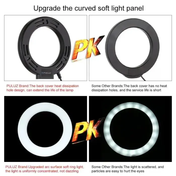 Ring LED lamp Puluz with adjustable base PU391 Photo