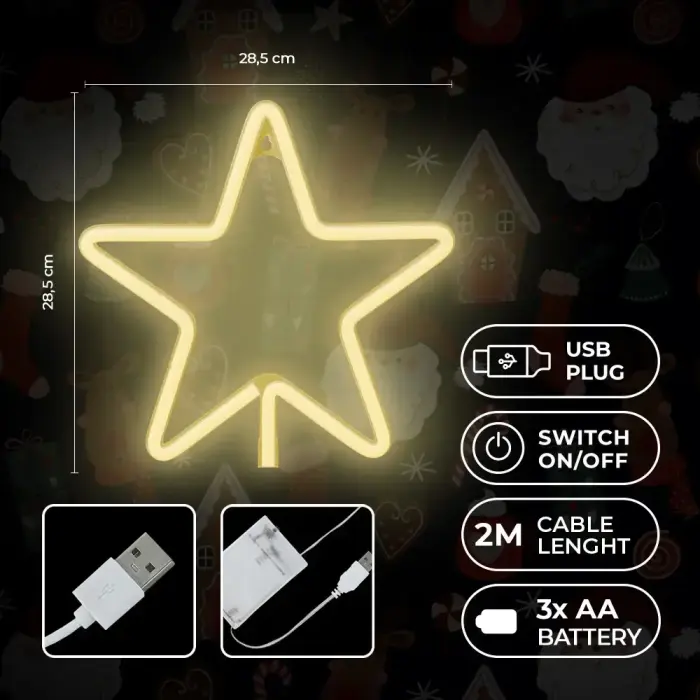 Neon LED CHRISTMAS PENTASTAR warm white FLNE22 Forever Light Foto 5