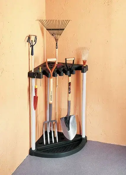 Dārza darbarīku turētājs stūra Corner Tool Rack melns Foto 4