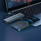 Choetech multifunctional HUB with display 12in1 USB-C to USB-C / USB-A / HDMI / VGA / AUX / SD / TF gray (HUB-M26) Фото num