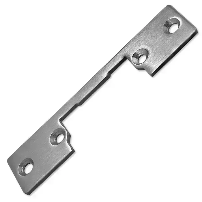 Qoltec Double-sided straight plate for electric door strike | Catch plate | 110mm | Stainless steel Photo