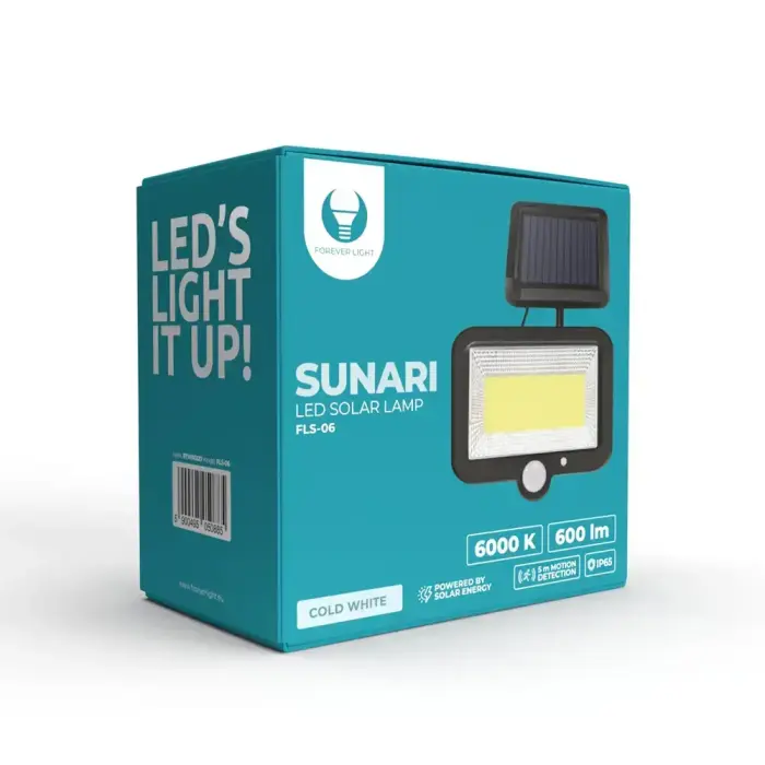 Forever Light Solar LED Lamp SUNARI FLS-06 COB PIR 8W 600lm 6000K 1800mAh Li-Ion Фото num