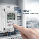 Qoltec Single-phase electronic energy consumption meter for DIN rail | RESET | periodic and continuous meter | 230V | 60A | LCD | LED | 2P Фото num