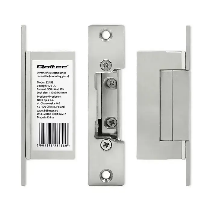 Qoltec Reverse electric strike | 12V | Stainless steel Фото num