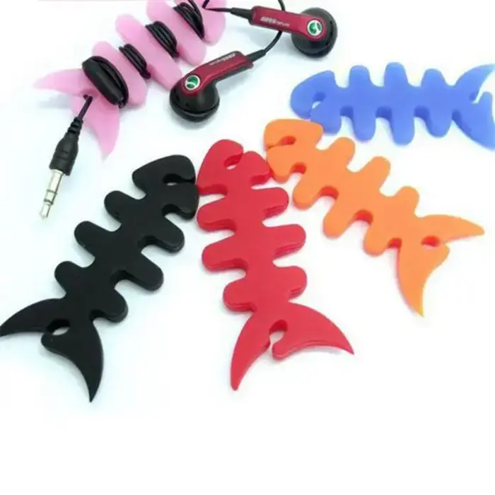 Fish-shaped headphone cable wrap - green Фото num