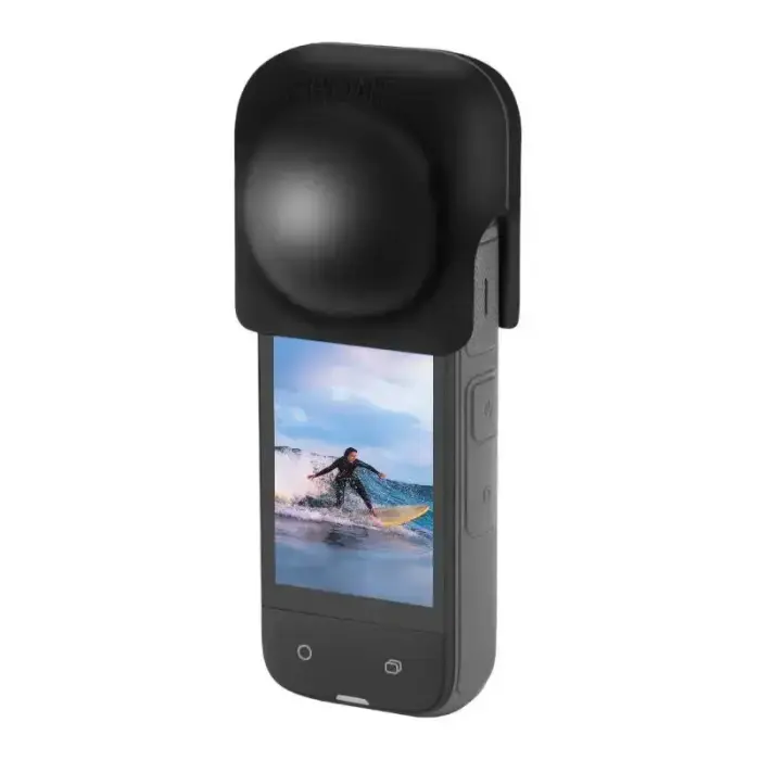 Silicone lens cover PULUZ for Insta360 X4 (black) Фото num