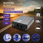 Qoltec MS Wave Voltage Converter | 12V to 230V | 1500/3000W | USB | Compatible with LiFePO4, GEL and AGM batteries Foto 2