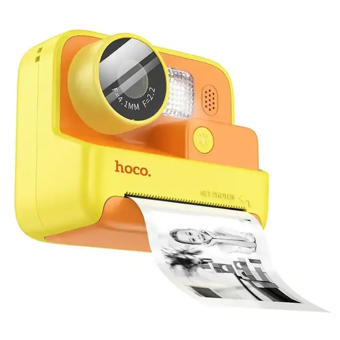 Digital kids camera with printer Hoco 1MP 2,0" HD Ready DV200 yellow Фото num
