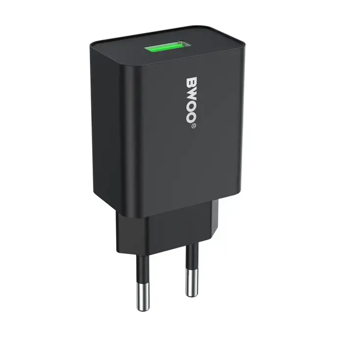 BWOO wall charger CDA249 5V 2,4A USB-A, black Фото num