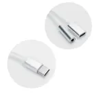 Adapter AUX 2in1 Type C (male) to Type C (female) / Jack 3,5 mm (female) white Photo