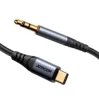 Joyroom stereo audio cable AUX 3.5 mm mini jack - USB-C for phone 1.2 m black (SY-A07) Photo