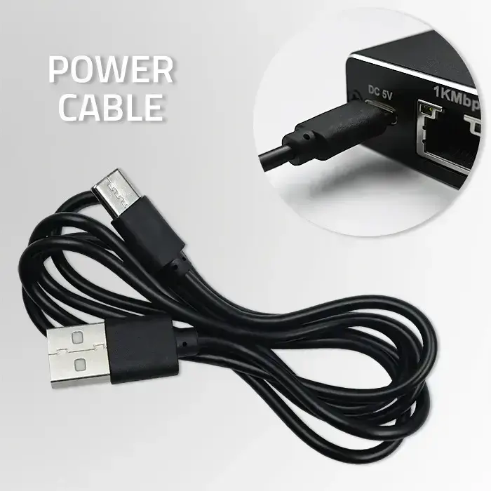 Qoltec Splitter mini SWITCH 1x2 port RJ45 | 1000Mbps | USB-C | Aluminium Photo