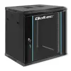 Qoltec RACK Cabinet 19" | 12U | 600 x 635 x 450 | Tempered doors | Hanging | Steel case | Lock | Black Фото num