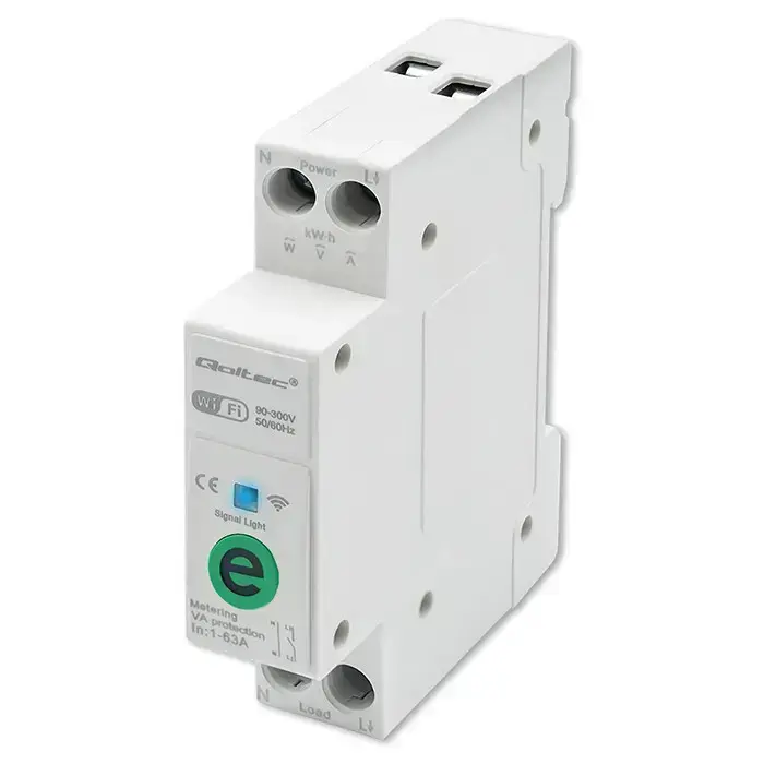 Qoltec Wi-fi DIN rail relay with electricity meter 63A| eWeLink by Sonoff | Wi-Fi | LED Фото num