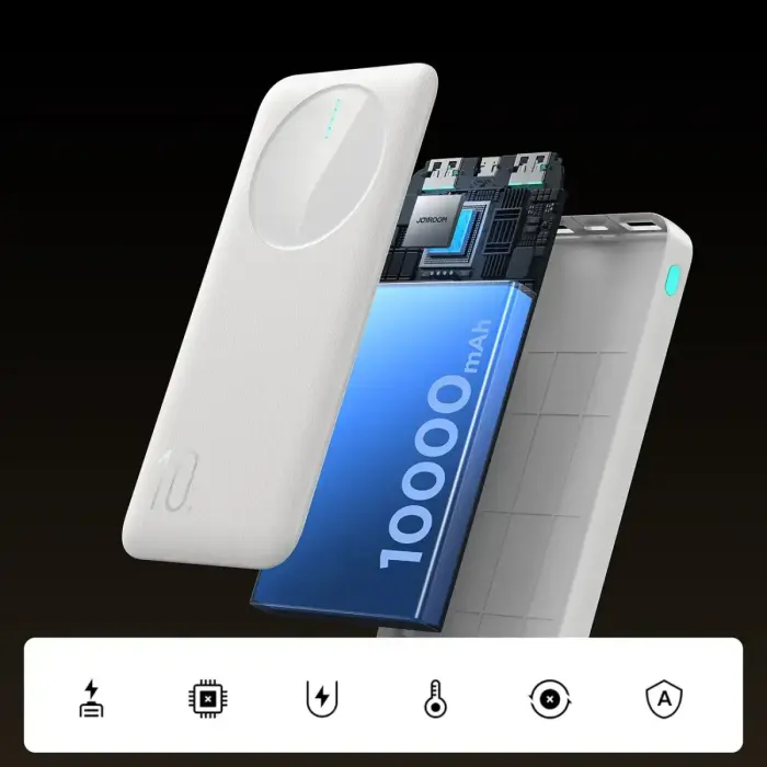 Joyroom JR-PBF12 внешний аккумулятор (powerbank) | 10000 mAh | 12W | USB-A, USB-C | белый Фото num