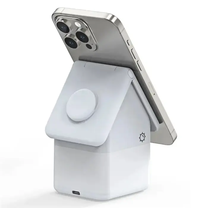 Duzzona W20 15W 4in1 inductive charger for iPhone | AirPods | Apple Watch with night lamp - white Фото num