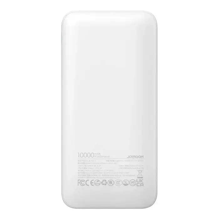 Joyroom JR-PBF12 внешний аккумулятор (powerbank) | 10000 mAh | 12W | USB-A, USB-C | белый Фото num