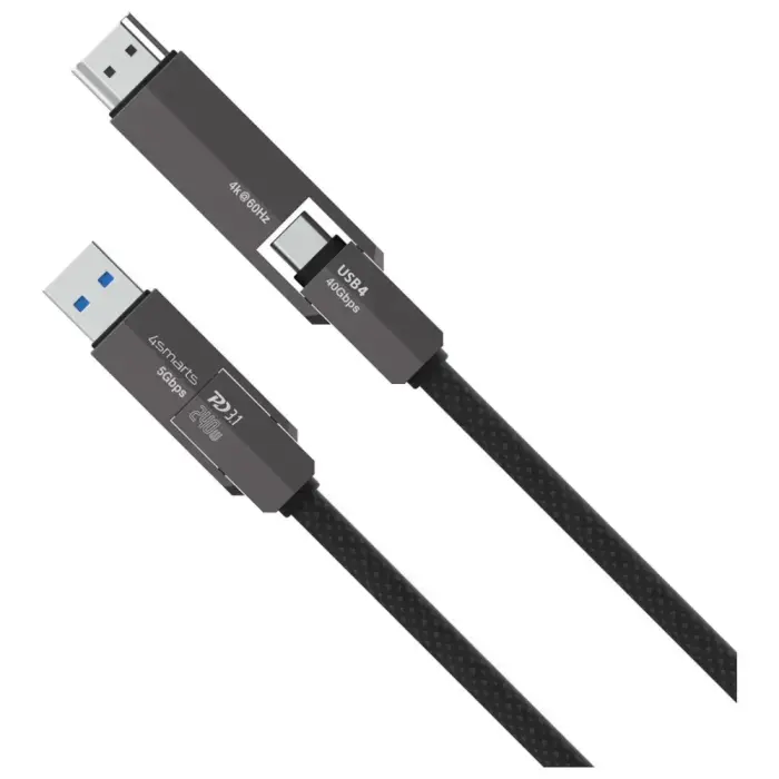 Cable 4smarts ComboCord USB4 HDMI 240W 1.5m black Foto 4