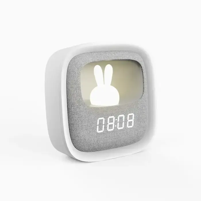 Alarm clock with LED Bunny night light PURE FNL-06 AURORA white square Forever Light Photo